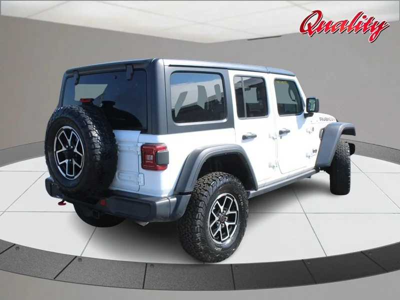 Used 2024 Bright White Clearcoat Jeep Rubicon image 3