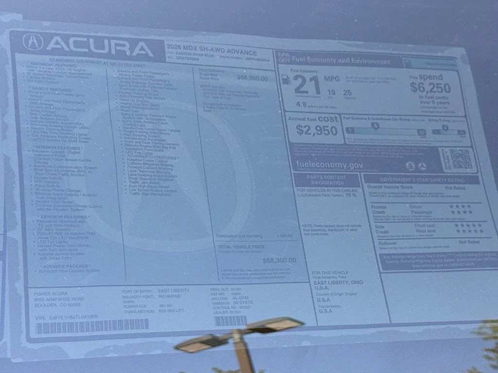 New 2026 Canyon River Blue Metallic Acura Advance Package image 30