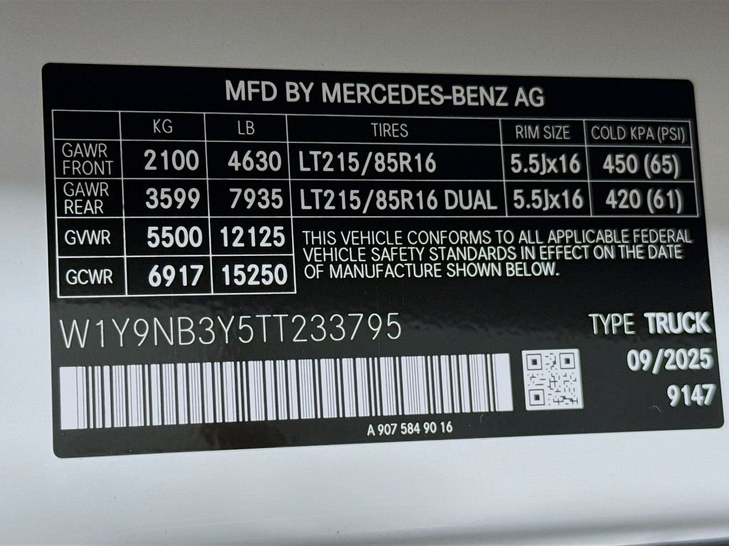 Used 2026 White Mercedes-Benz Cargo Van 144 in WB image 29