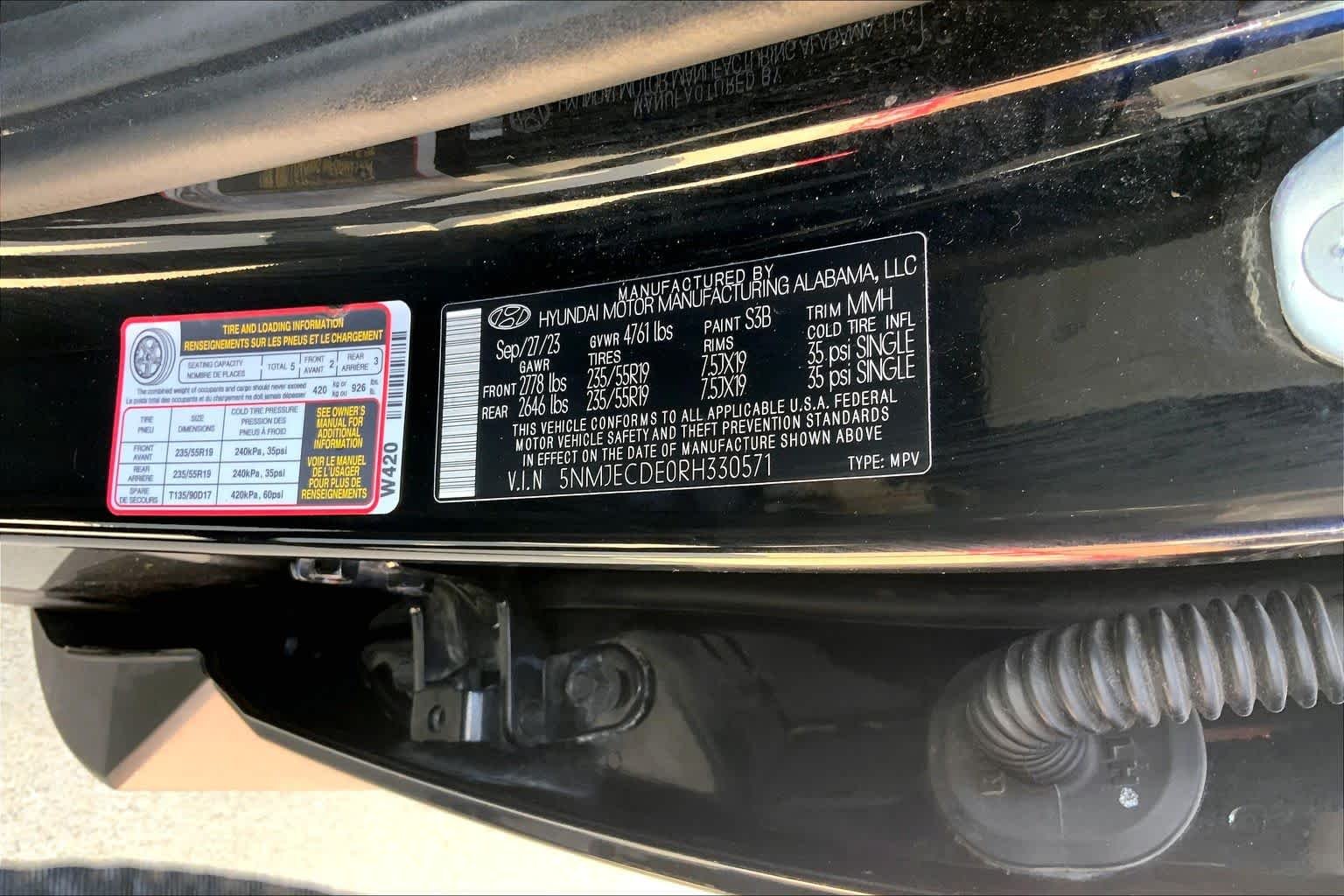Used 2024 Black Pearl Hyundai Limited image 34