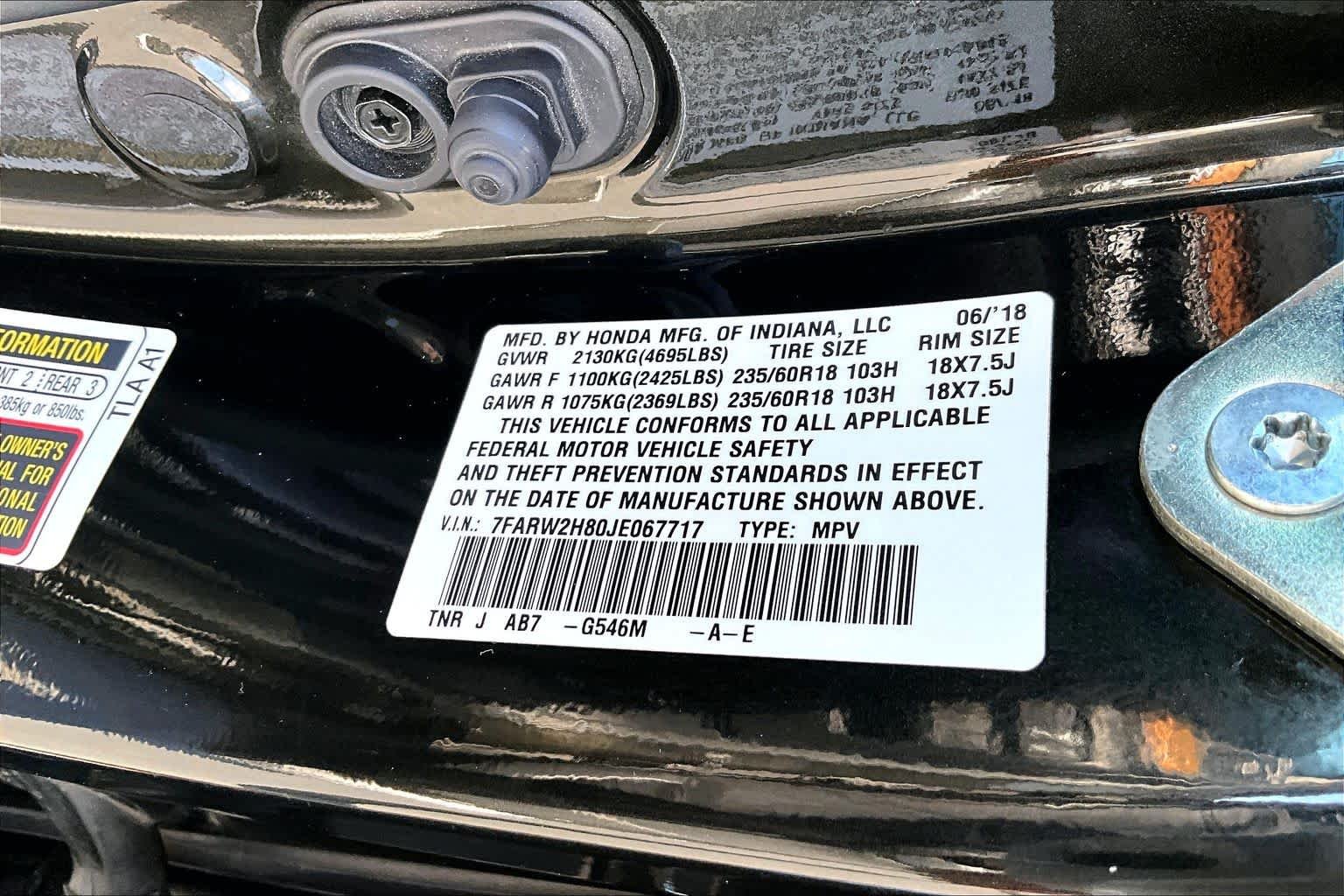 Used 2018 Crystal Black Pearl Honda EX-L image 36