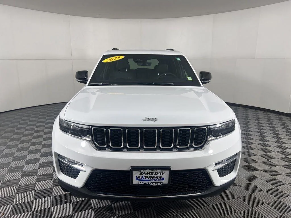Used 2025 Bright White Clearcoat Jeep Limited image 3
