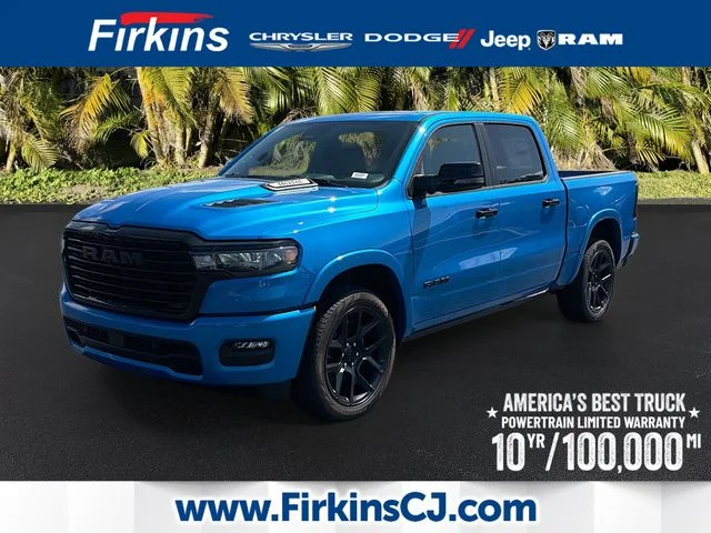 New 2026 Hydro Blue Pearl-Coat Exterior Paint RAM Laramie image 1