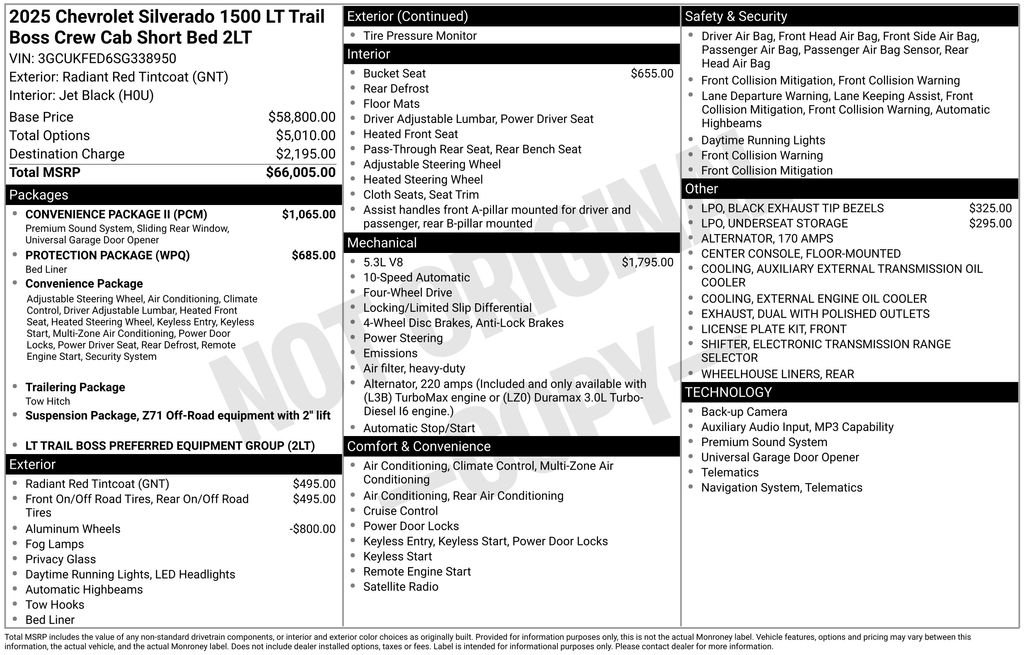 Used 2025 Radiant Red Tintcoat Chevrolet LT Trail Boss image 38