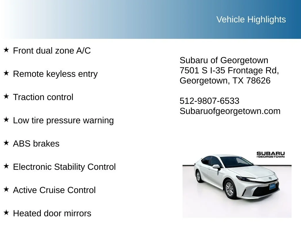 Used 2025 White Toyota LE image 9