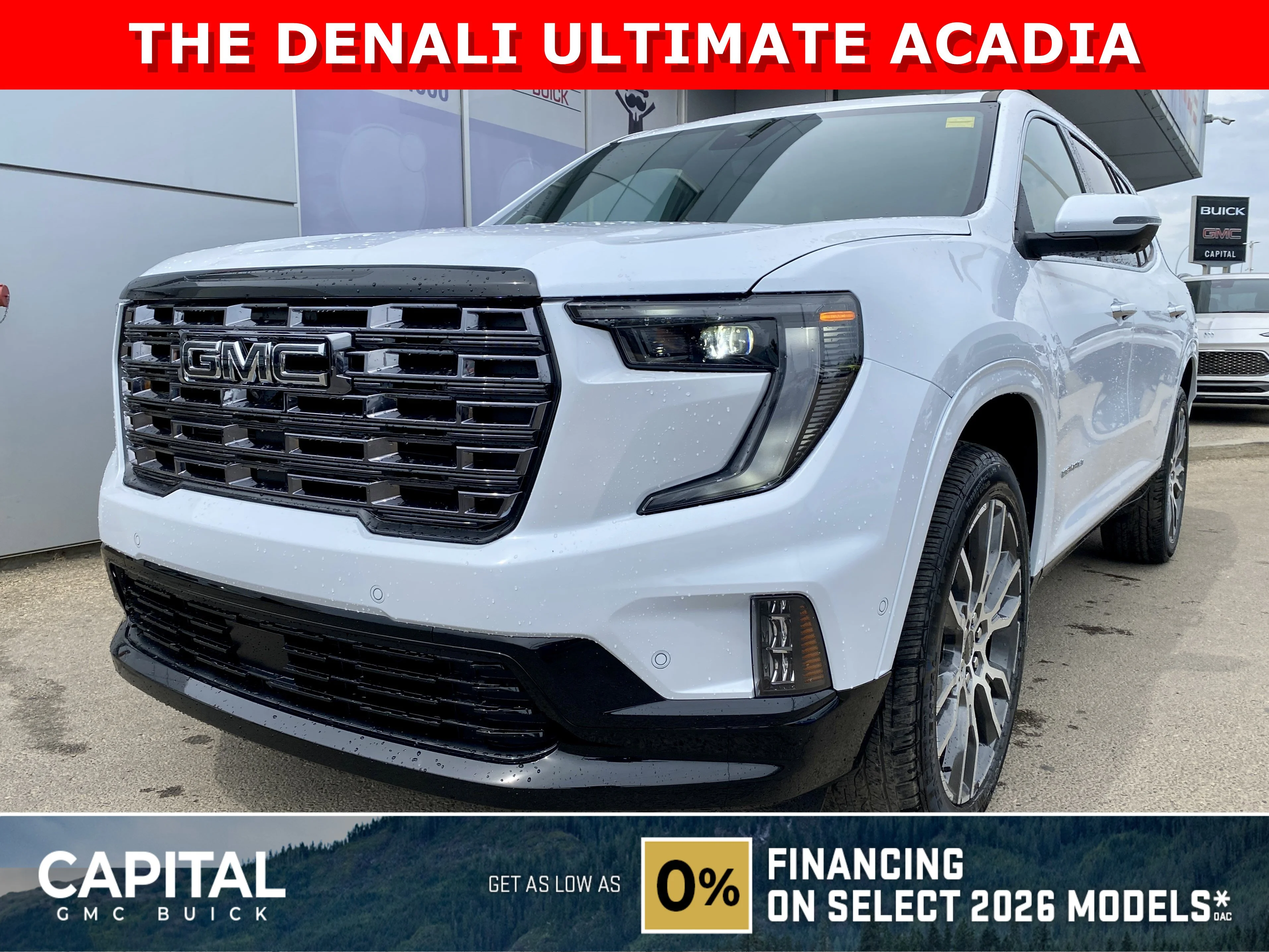 New 2026 GLACIER WHITE TRICOAT GMC Denali Ultimate image 1