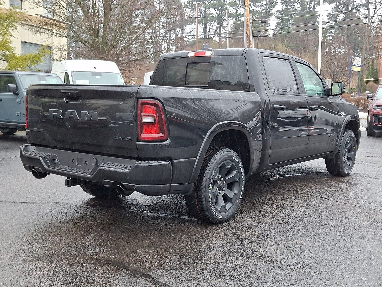 New 2026 Diamond Black Crystal Pearl-Coat Exterior Paint RAM Big Horn Crew Cab 4x4 5