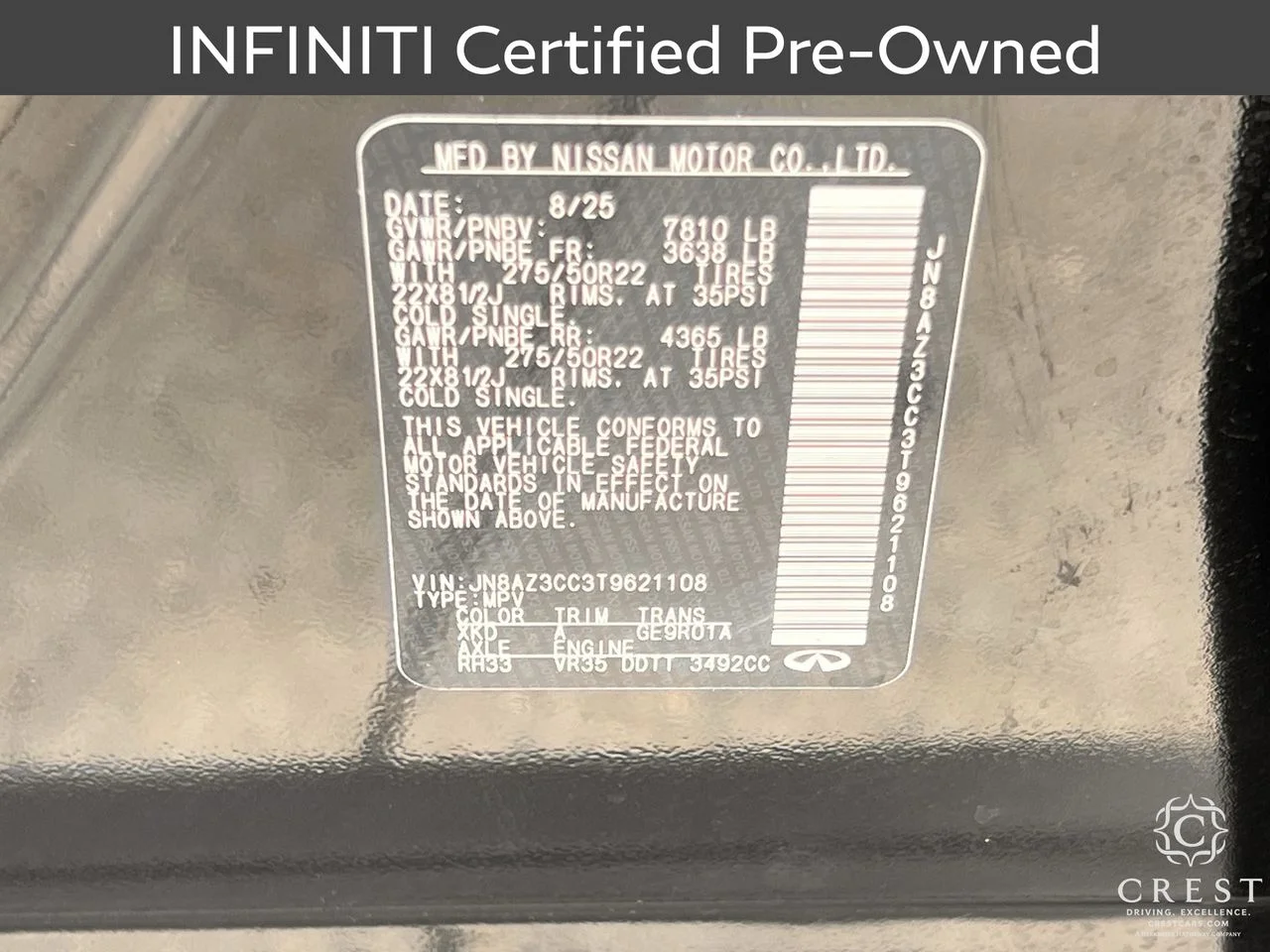 Certified Used 2026 Mineral Black Graphite Shadow INFINITI AUTOGRAPH image 34
