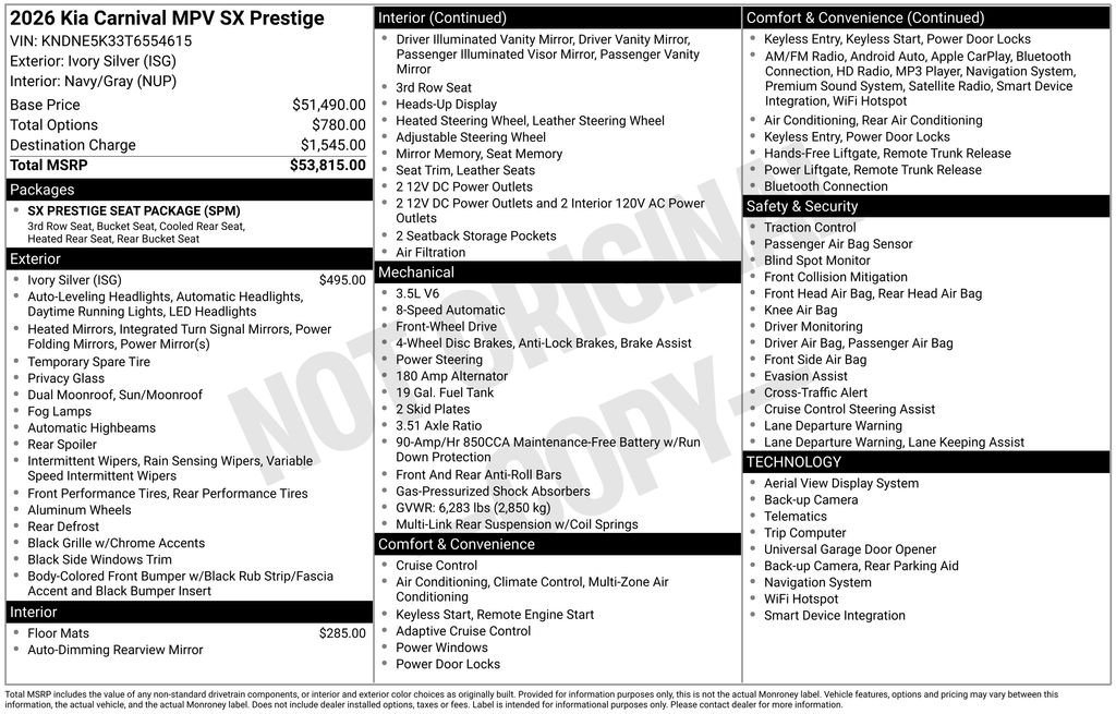 2026 Kia Carnival SX Prestige - Photo 4