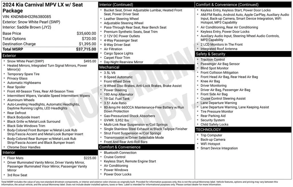 Used 2024 White Kia LX image 8