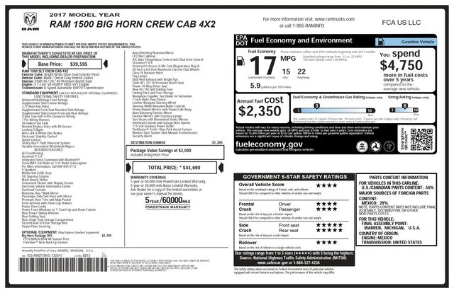 Used 2017 White Ram Big Horn image 2