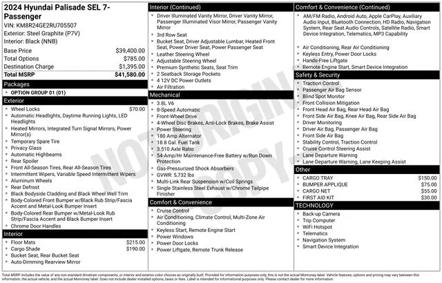 Used 2024 Gray Hyundai SEL image 40