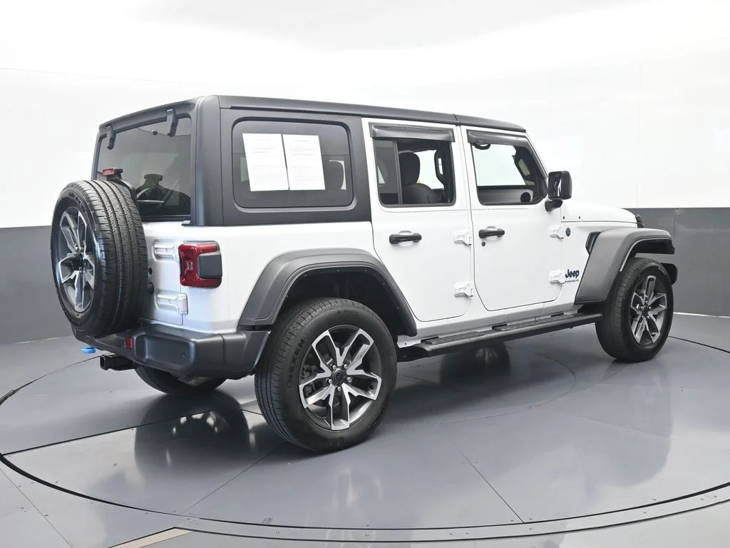 Used 2024 Bright White Clearcoat Jeep Sport S 4xe image 6