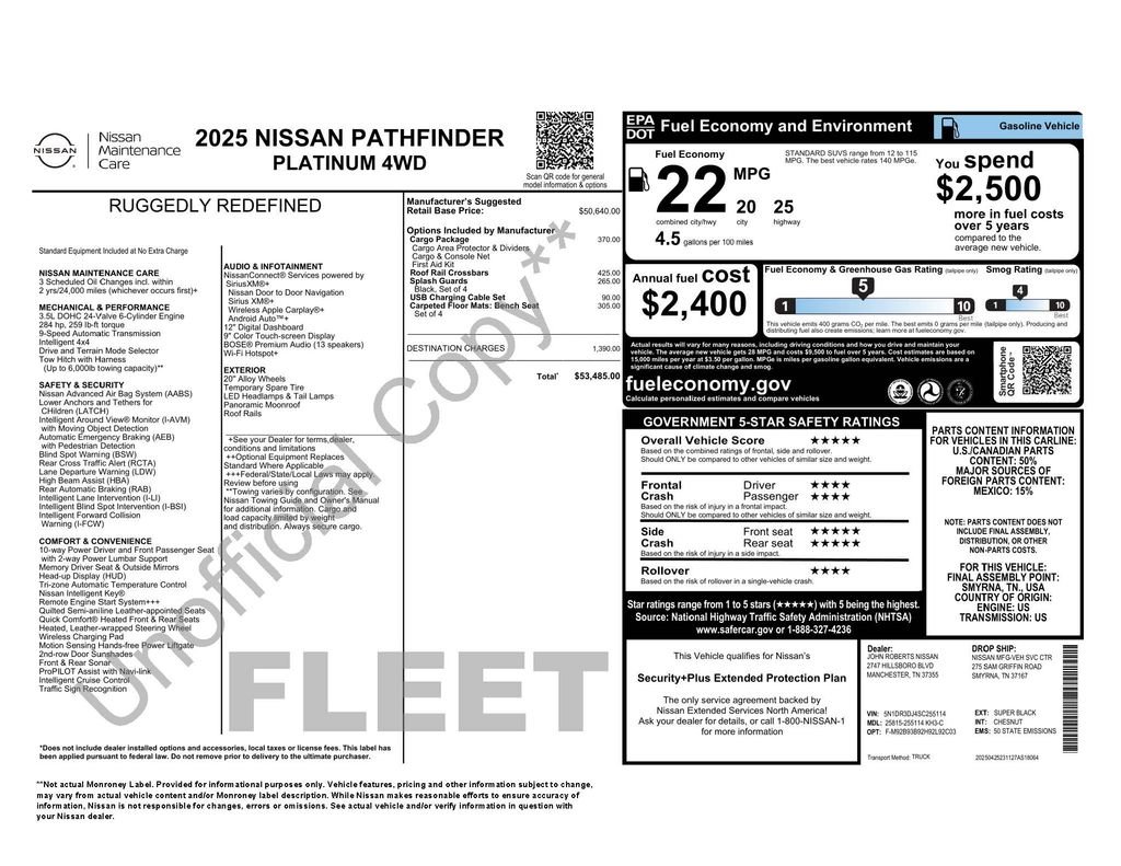 Certified Used 2025 Black Nissan Platinum image 4