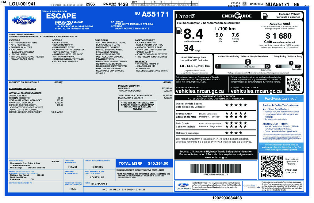 Used 2022 White Ford SEL image 29