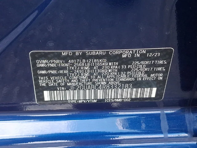 Used 2024 Blue Subaru Base image 28