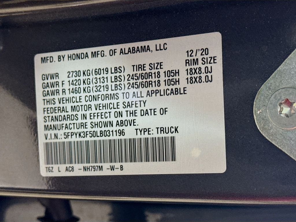 Used 2020 Modern Steel Metallic Honda RTL image 32