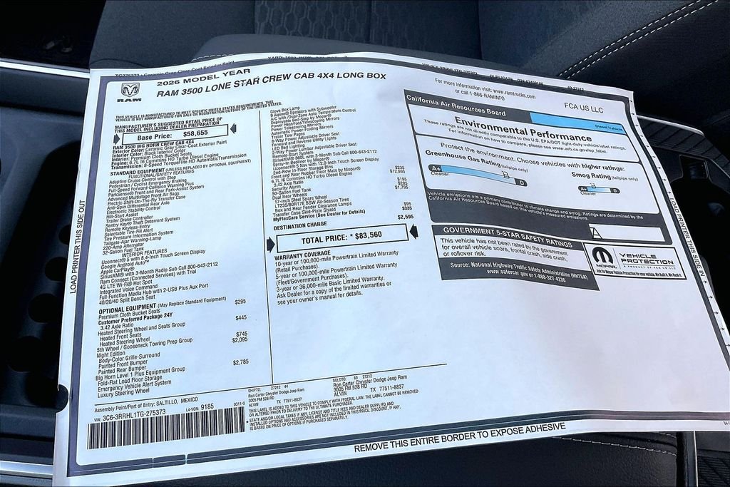 New 2026 Ram 3500 Big Horn 4D Crew Cab