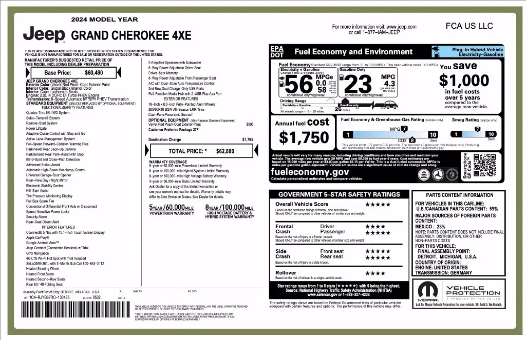 Used 2024 Red Jeep 4xe image 7