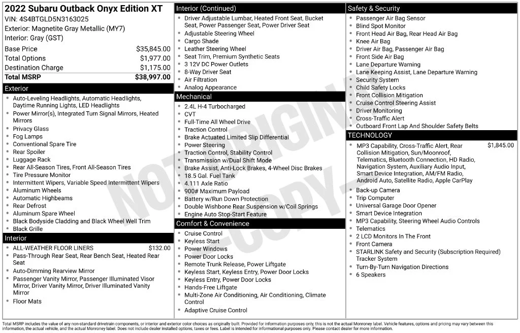 Used 2022 Gray Subaru Onyx Edition XT image 10