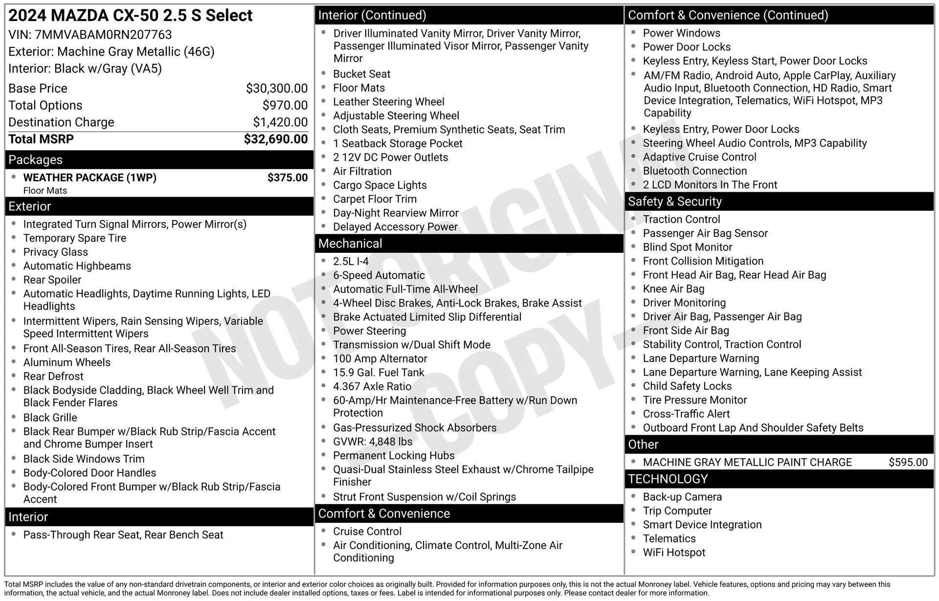 Certified Used 2024 Gray Mazda 2.5 S Select Package image 29