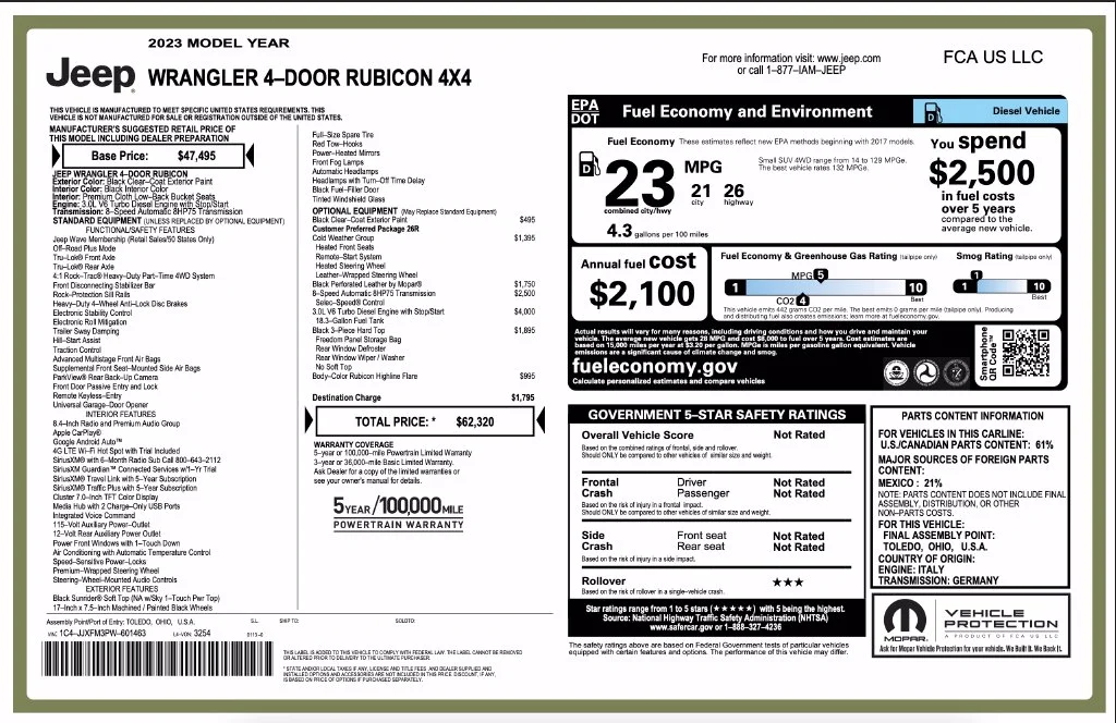Certified Used 2023 Black Jeep Rubicon image 8
