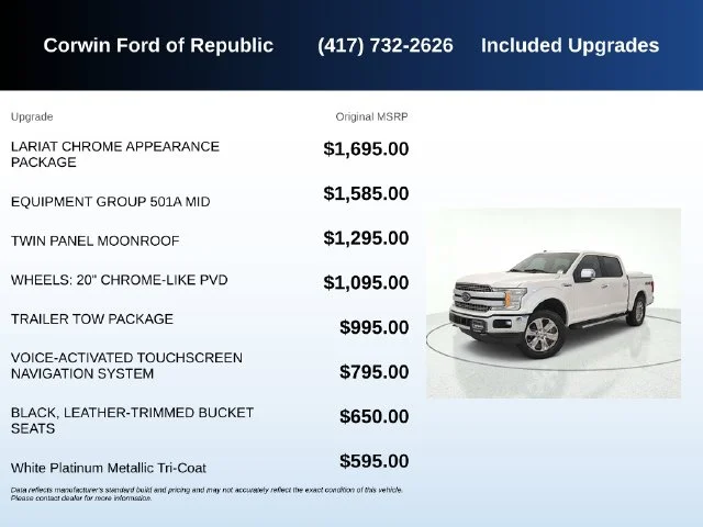 Used 2018 White Platinum Ford Lariat image 5