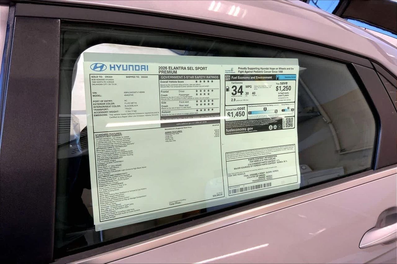 New 2026 Fluid Metal Hyundai SEL Sport Premium image 18