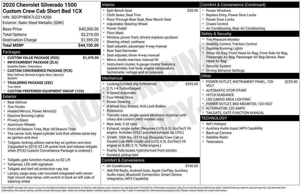 Used 2020 Gray Chevrolet Custom image 6