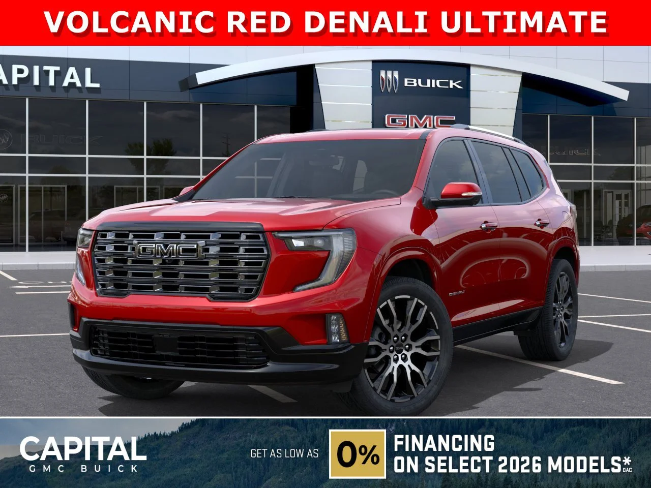 New 2026 VOLCANIC RED TINTCOAT GMC Denali Ultimate image 1