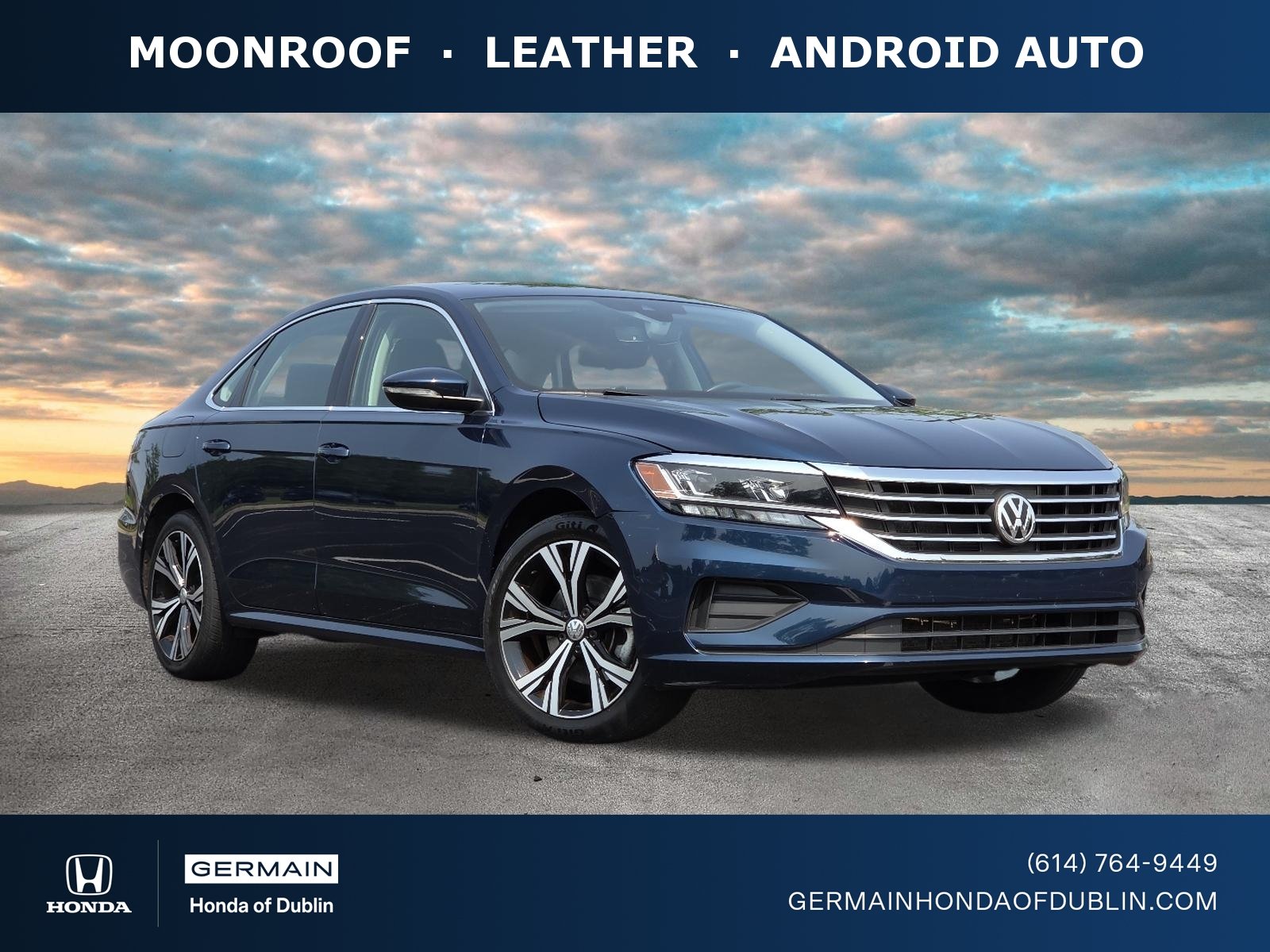 Used 2021 Tourmaline Blue Metallic Volkswagen 2.0T SE image 1