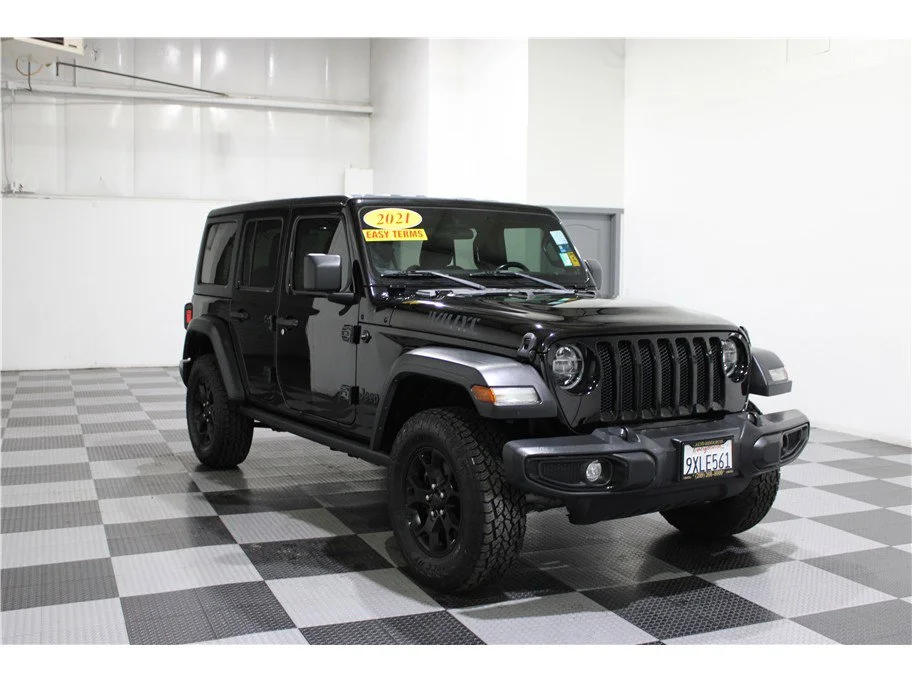 Used 2021 Black Clearcoat Jeep Unlimited Willys image 3