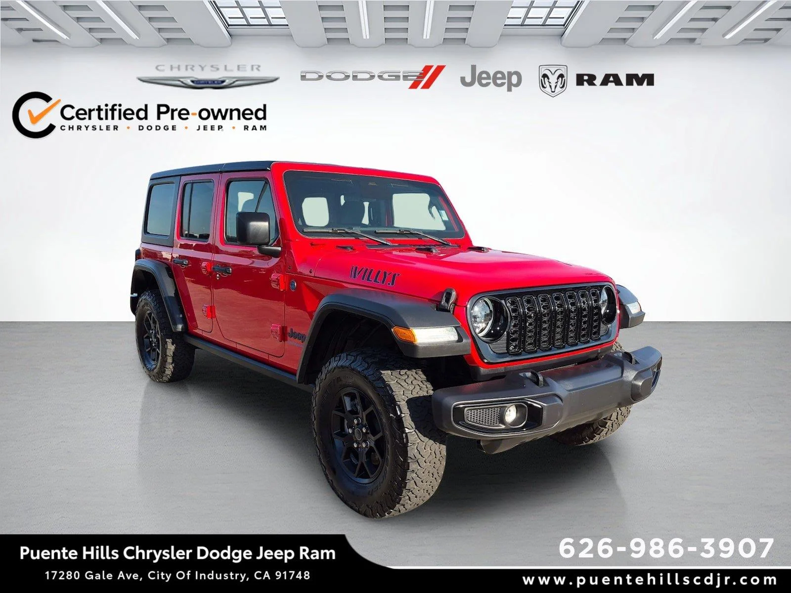 Certified Used 2025 Firecracker Red Clearcoat Jeep Willys image 1