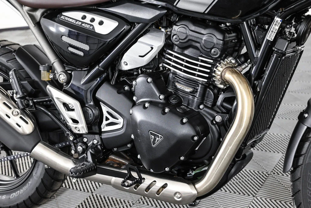 New 2025 Triumph Scrambler 400 X Phantom Black Silver Ice in