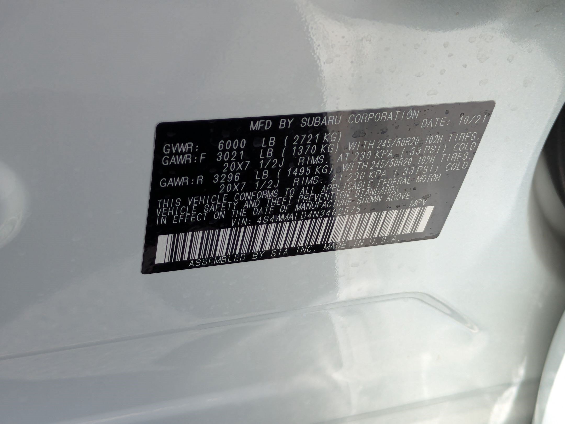 Used 2022 Crystal White Pearl Subaru Limited image 34