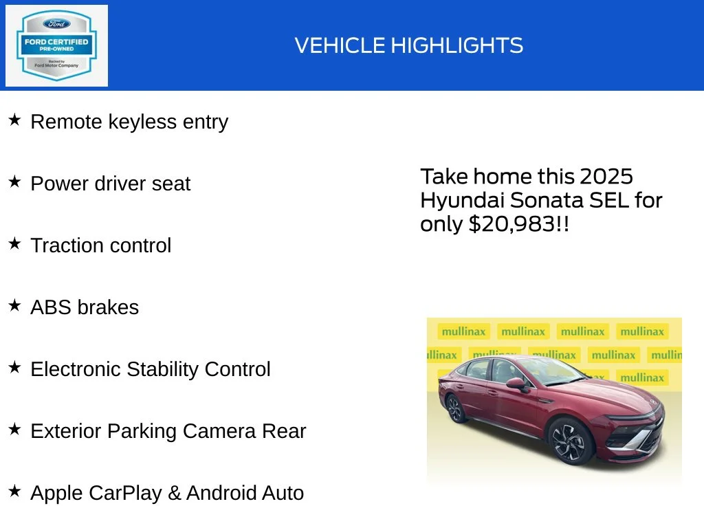 Certified Used 2025 Red Hyundai SEL image 18