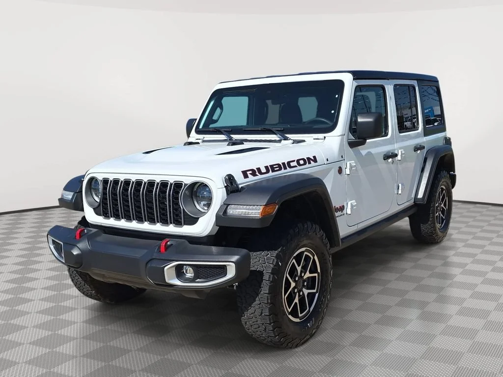 Used 2024 Bright White Clearcoat Jeep Rubicon image 3