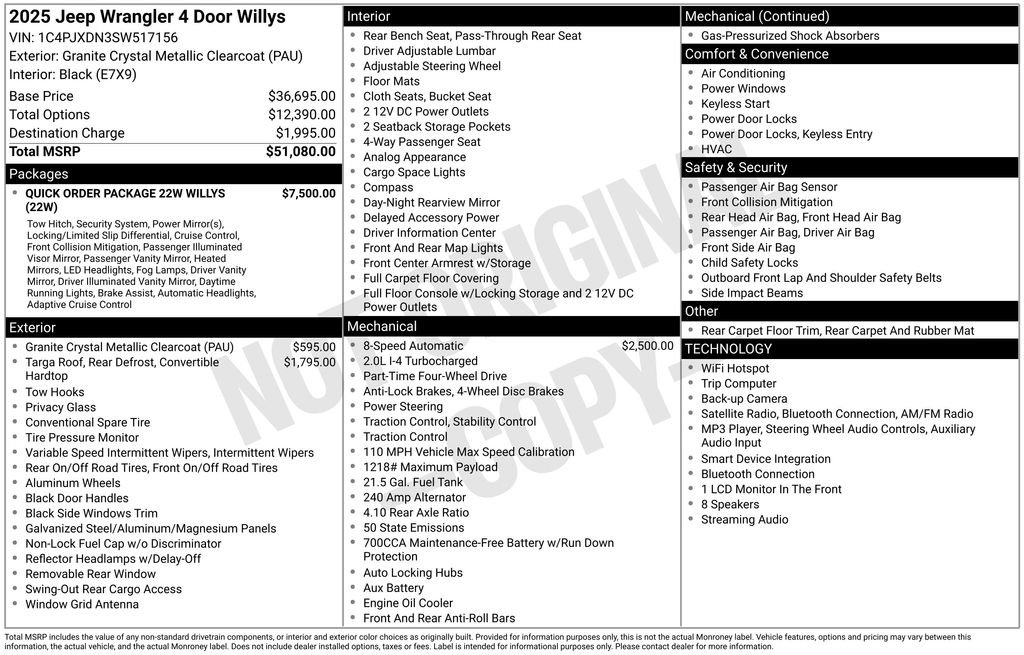 Used 2025 Crystal Metallic Jeep Willys image 4