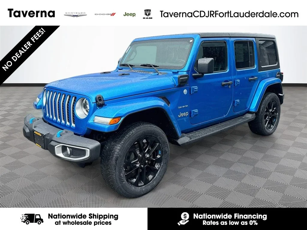 Used 2023 Blue Jeep Sahara 4xe image 1