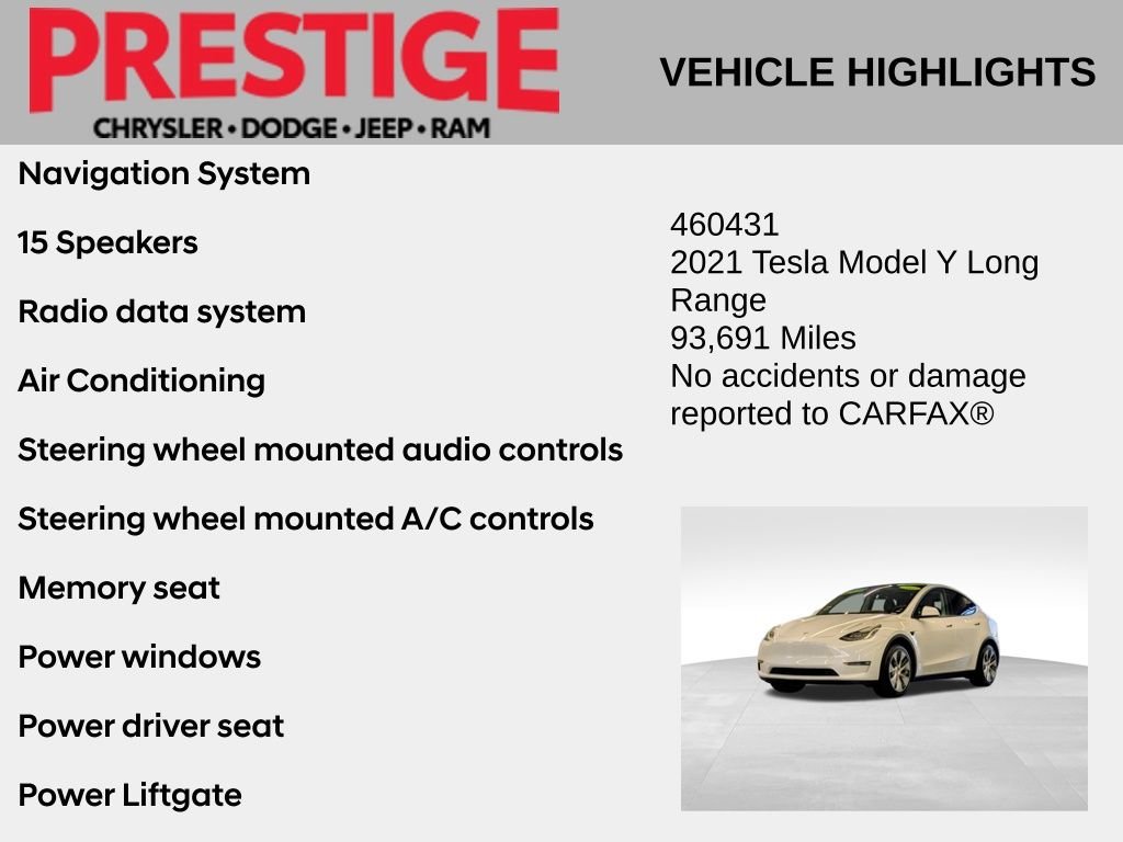 Used 2021 Tesla Model Y Long Range with VIN 5YJYGDEE1MF275345 for sale in Las Vegas, NV
