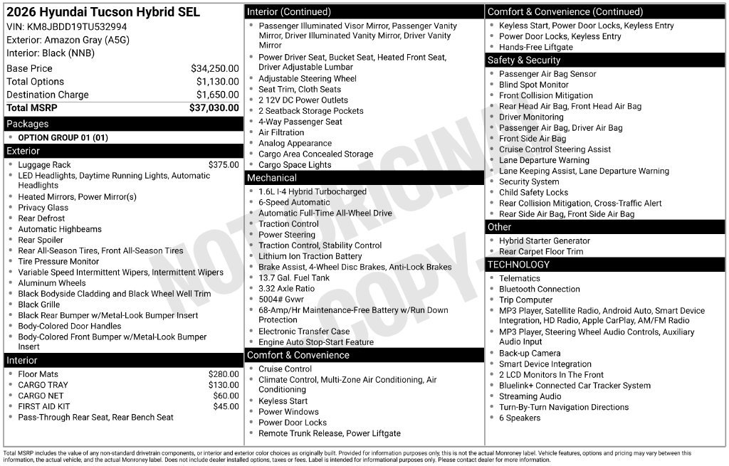 New 2026 Gray Hyundai SEL image 3