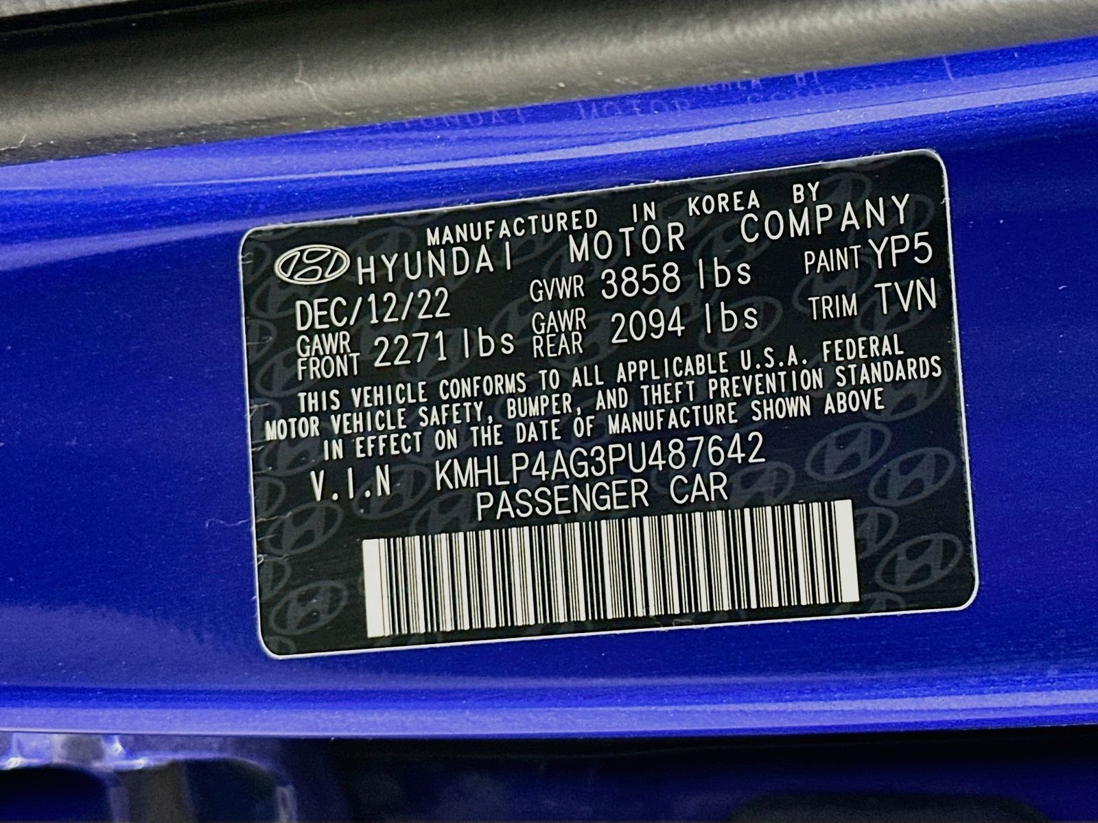Used 2023 Intense Blue Hyundai Limited image 33