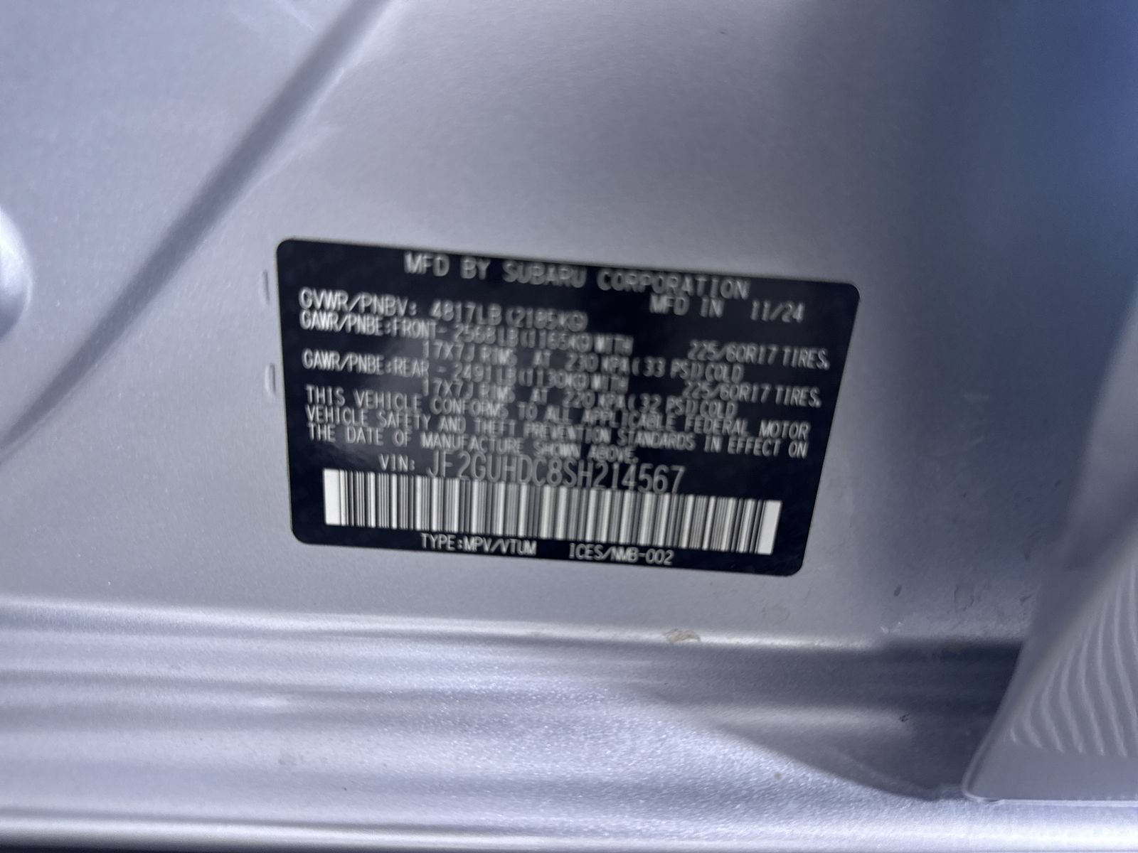 Certified Used 2025 Ice Silver Metallic Subaru Premium image 17