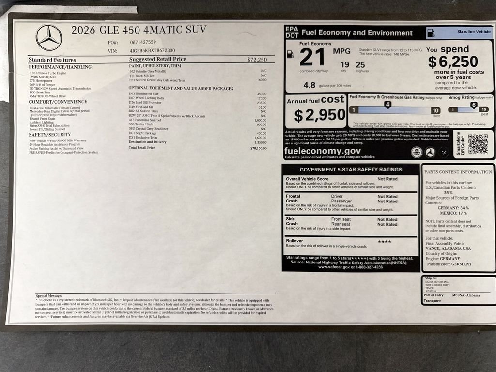 New 2026 Selenite Grey Metallic Mercedes-Benz GLE 450 image 9