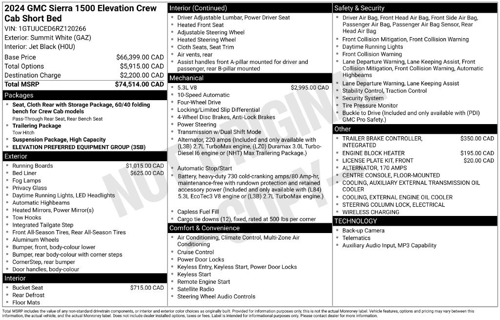 Used 2024 Summit White GMC Elevation image 36