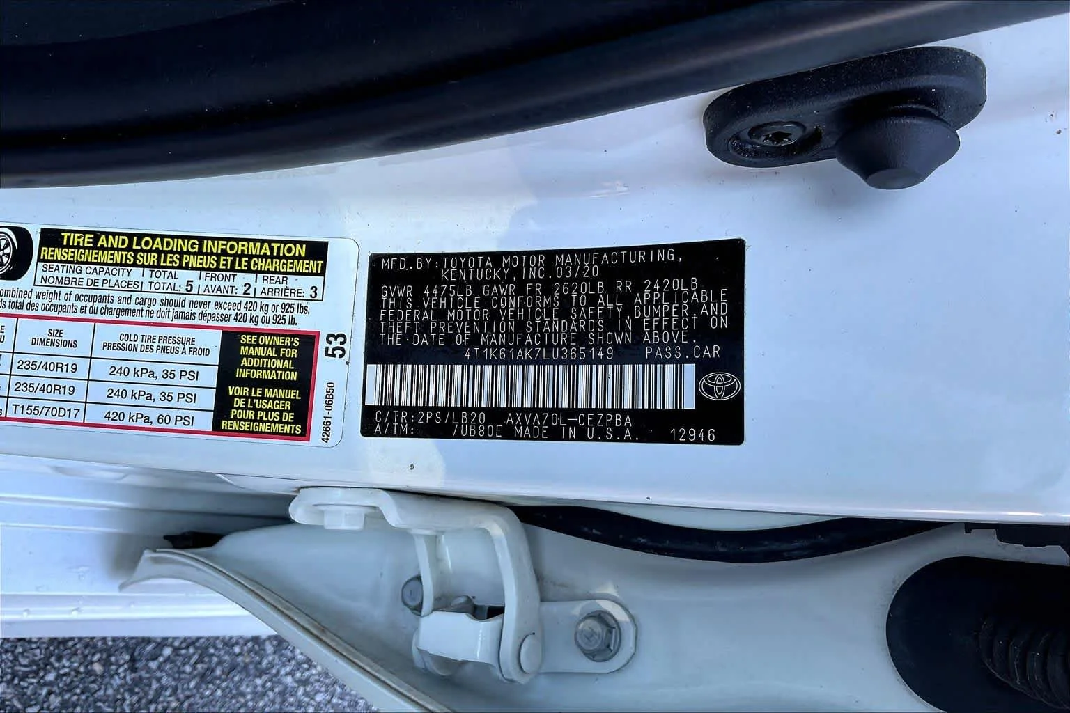 Used 2020 Wind Chill Pearl/Midnight Black Metallic Toyota XSE image 34