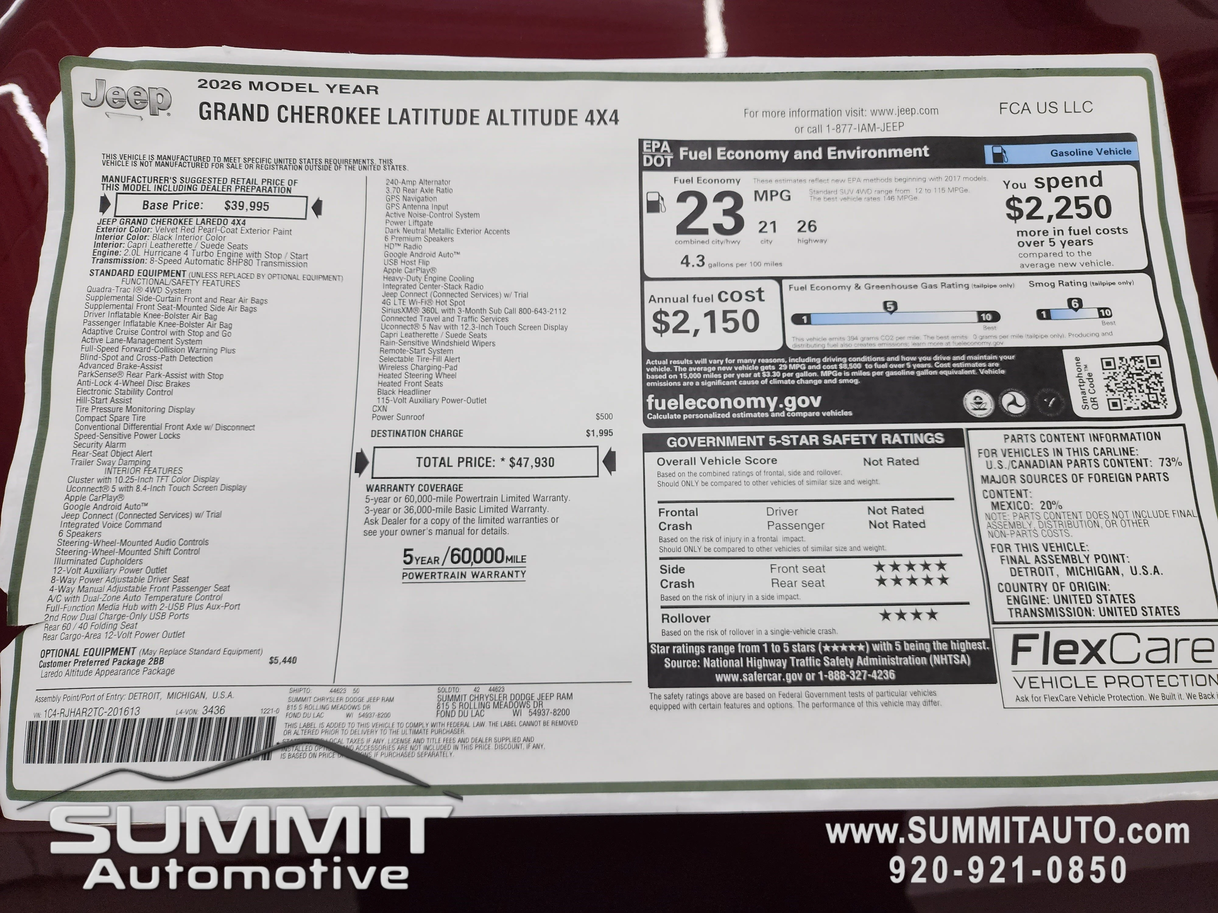 New 2026 Velvet Red Pearl-Coat Exterior Paint Jeep Altitude image 41