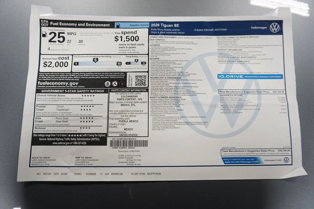 New 2026 Pyrite Silver Metallic Volkswagen 2.0T SE image 34