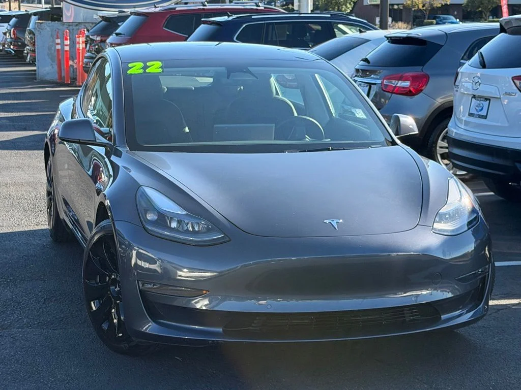 Used 2022 Midnight Silver Metallic Tesla Long Range image 1