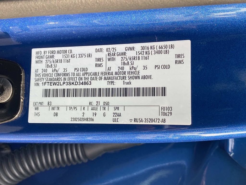 Used 2025 Atlas Blue Metallic Ford STX image 21